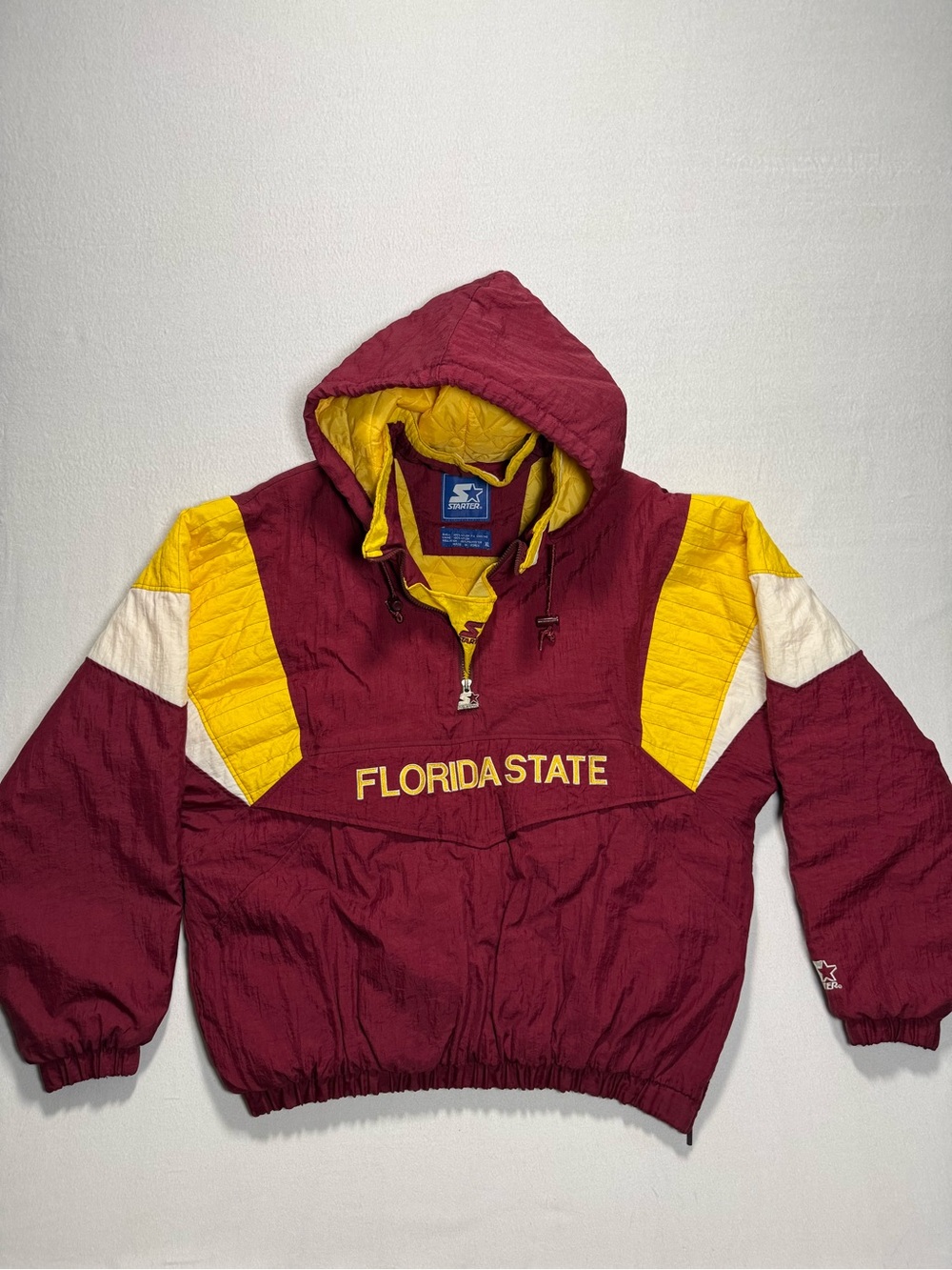 Vintage FLORIDA State Seminoles FSU STARTER PUFFER JACKET PULLOVER XXL 90s